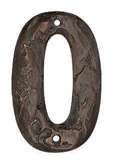 Hawk Hill RN0BL: 4-3/4" Rustic Numeral 0 - Black
