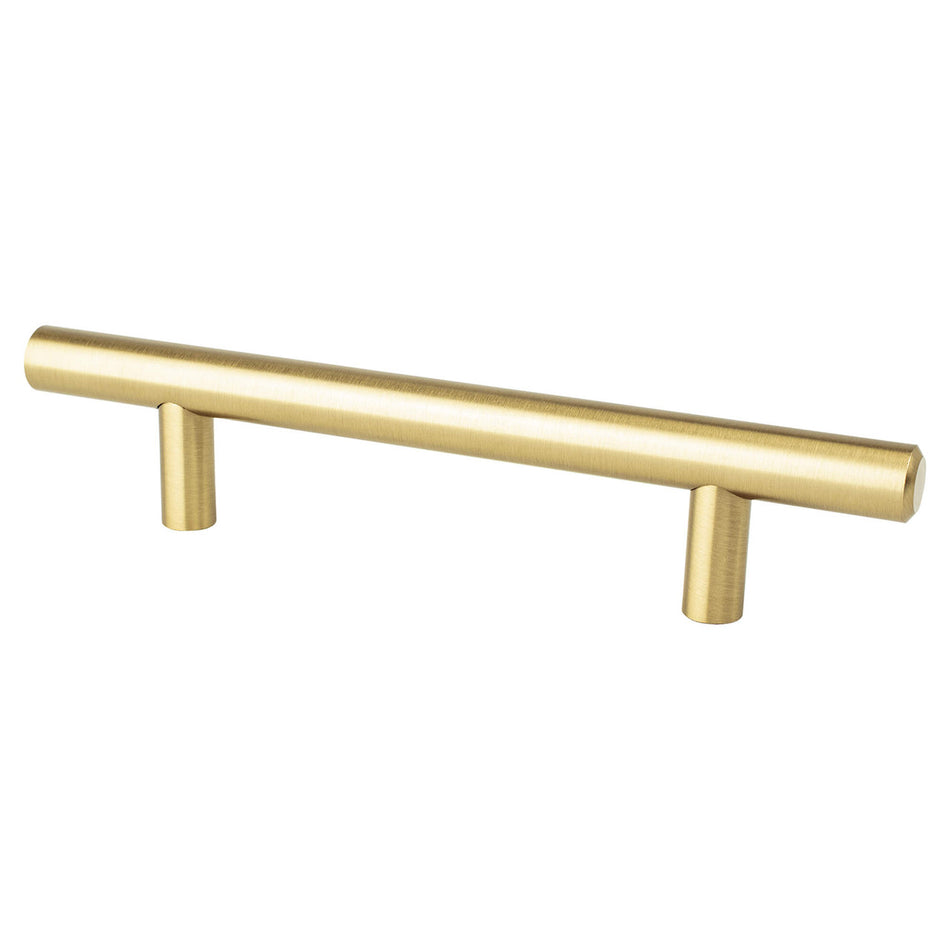 Berenson 0821-2MDB: 96mm cc Tempo Round Bar Cabinet Pull - Modern Brushed Gold