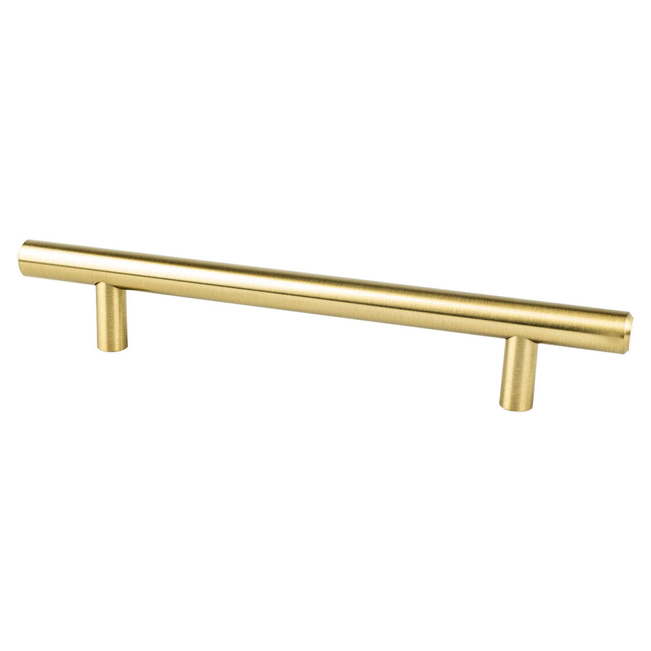 Berenson 0822-2MDB: 128mm cc Tempo Round Bar Cabinet Pull - Modern Brushed Gold