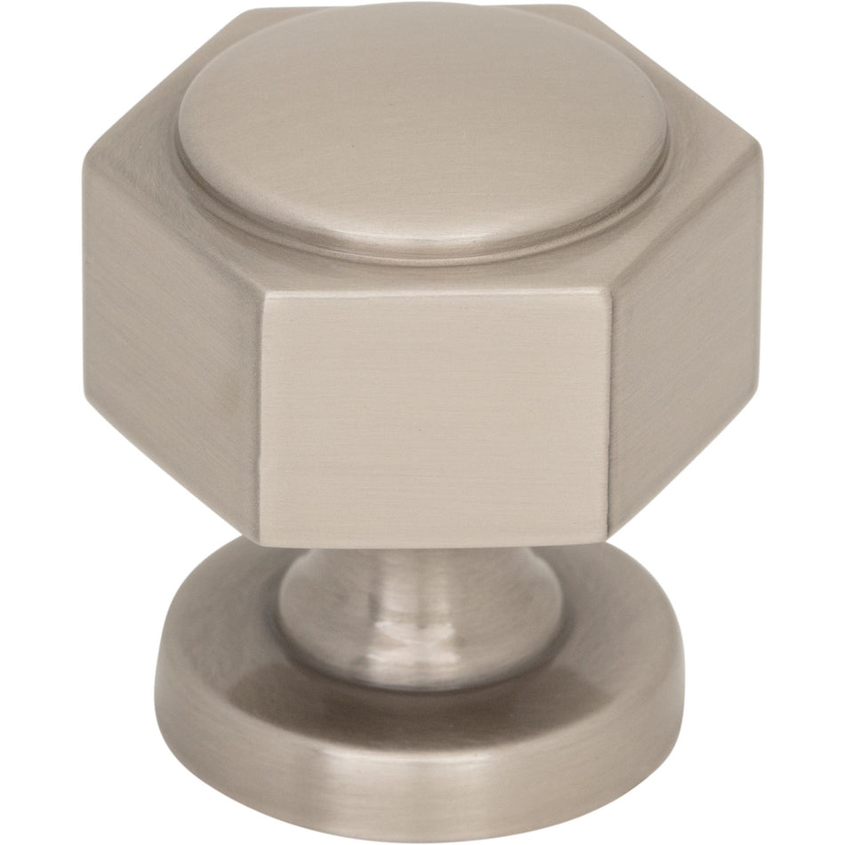 Top Knobs TK3320BSN: 1-1/4" Stanmore Hexagon Cabinet Knob - Brushed Satin Nickel