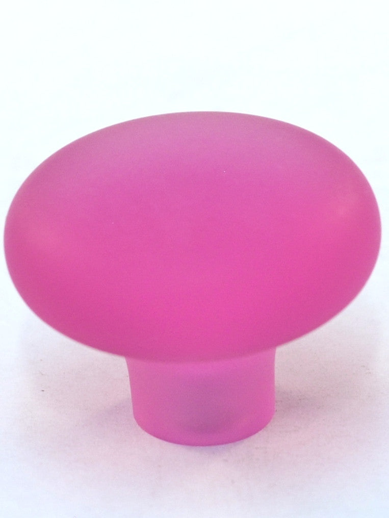 Cal Crystal 1-502-2: 1-7/16" Exxel Mushroom Cabinet Knob - Frost Fuchsia