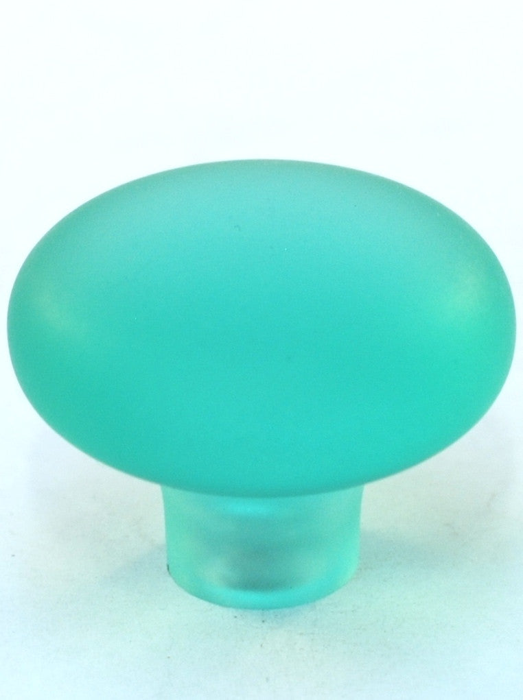 Cal Crystal 1-506-2: 1-7/16" Exxel Mushroom Cabinet Knob - Frost Beach Glass