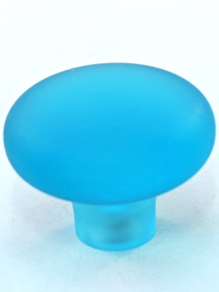 Cal Crystal 1-507-2: 1-7/16" Exxel Mushroom Cabinet Knob - Frost Caribbean Blue