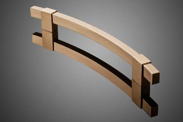 Forms+ Surfaces HDQUA007-10-S10: 24" quadrant-1000-series Arc Door Pull Grip - Stippled Oil-Rubbed Bronze
