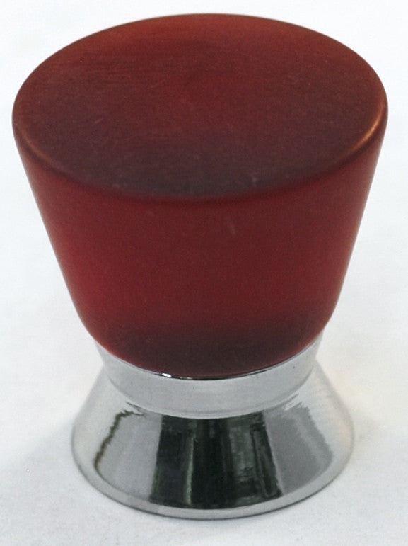 Cal Crystal 102-CM018: 25mm Athens Tapered Cabinet Knob - Matte Red