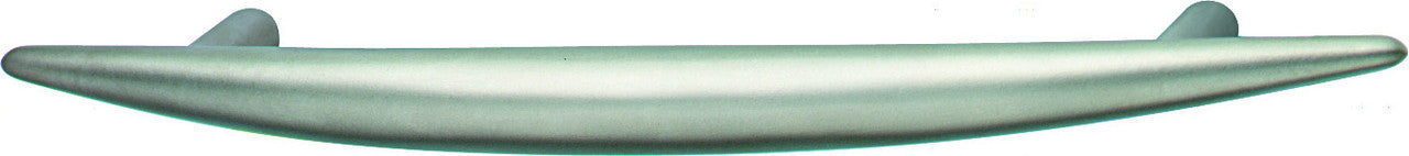 Hafele 102.71.959: 128mm cc Mid Century Modern Curved Bar Cabinet Pull - Stainless Steel Look