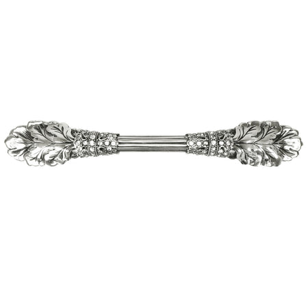 Edgar Bererbi 10277/16: 3" cc Louis XV Cabinet Pull - Burnished Silver/Swarovski Crystal