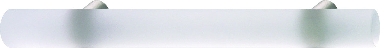 Hafele 103.79.411: 128mm cc Art Deco/Glam Cabinet Pull - Frosted Glass/ Matte Stainless Steel