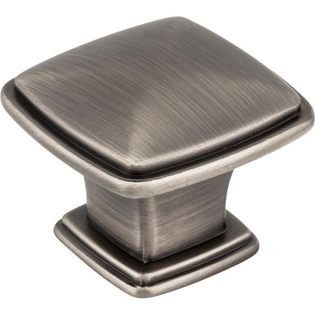 Jeffrey Alexander 1091BNBDL: 1-3/16" Milan 1 Square Cabinet Knob - Brushed Pewter