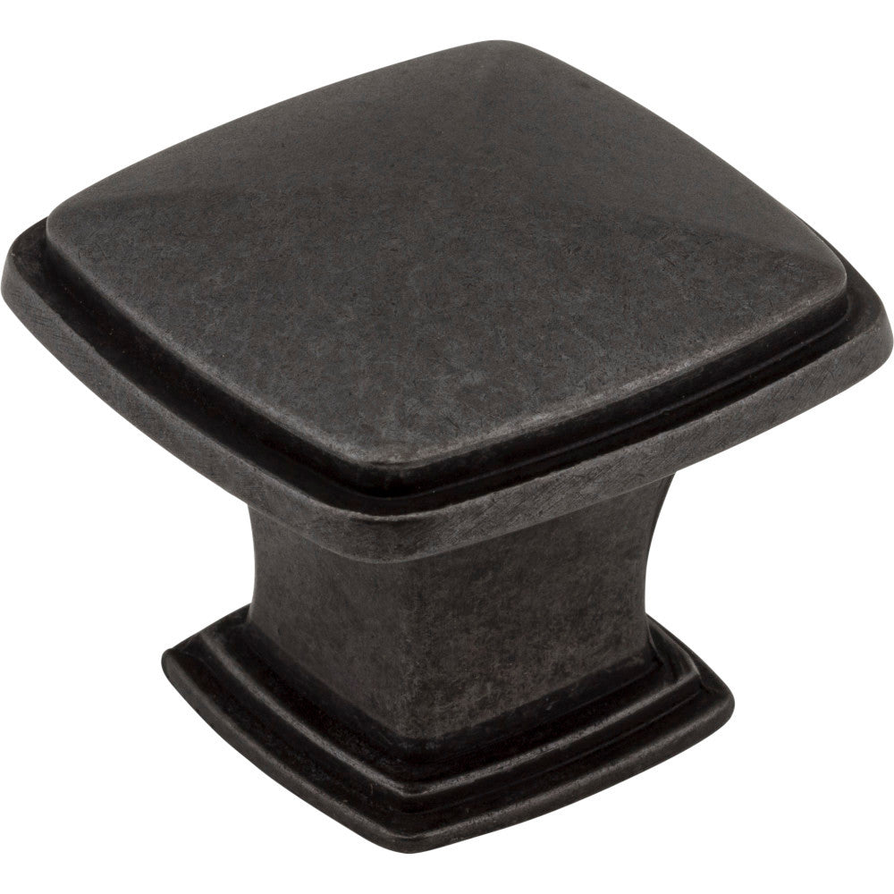 Jeffrey Alexander 1091DACM: 1-3/16" Milan 1 Square Cabinet Knob - Gun Metal