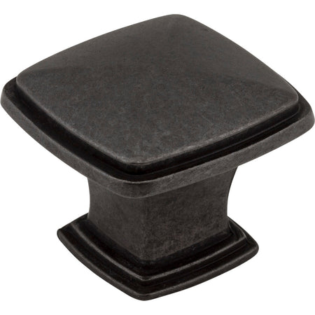 Jeffrey Alexander 1091DACM: 1-3/16" Milan 1 Square Cabinet Knob - Gun Metal