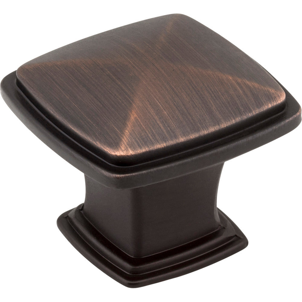 Jeffrey Alexander 1091DBAC: 1-3/16" Milan 1 Square Cabinet Knob - Brushed Oil Rubbed Bronze