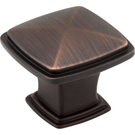 Jeffrey Alexander 1091DBAC: 1-3/16" Milan 1 Square Cabinet Knob - Brushed Oil Rubbed Bronze