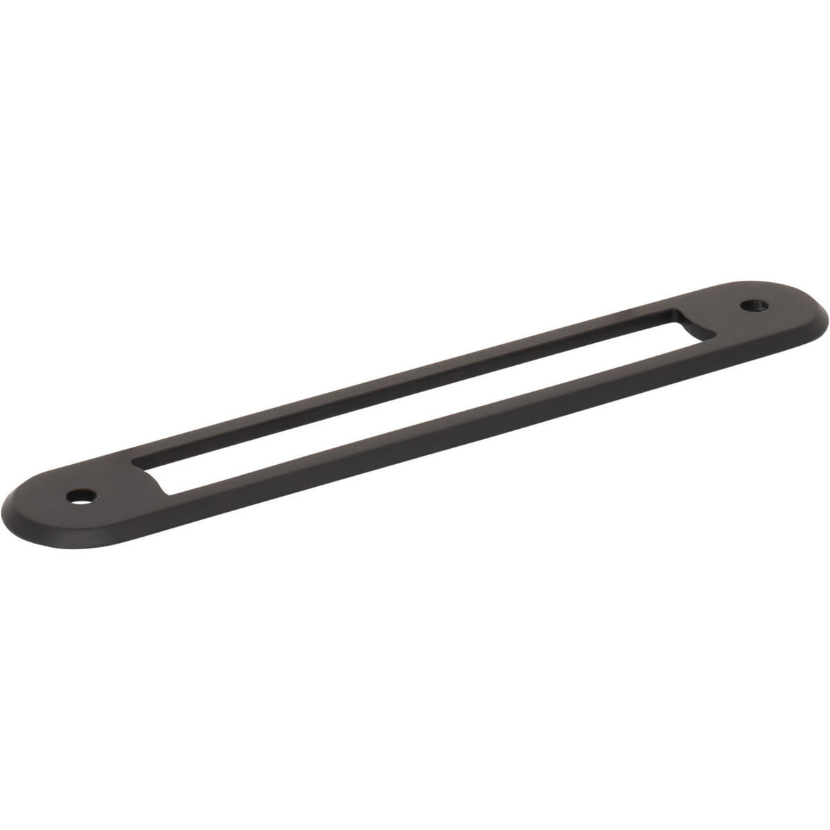 Top Knobs TK3353BLK: 5-1/16" Brockwell Oval Backplate - Flat Black