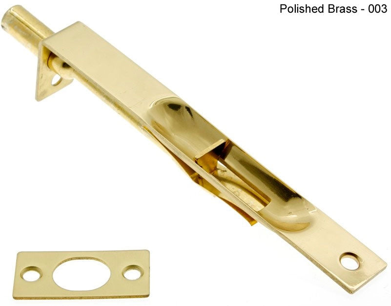 IDH Brass 11010-004: 6" Flush Bolt w/Square Ends -  Satin Brass