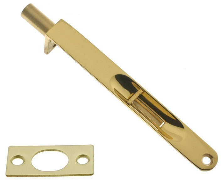 IDH Brass 11011-26D: 6" Flush Bolt w/Round Ends -  Satin Chrome