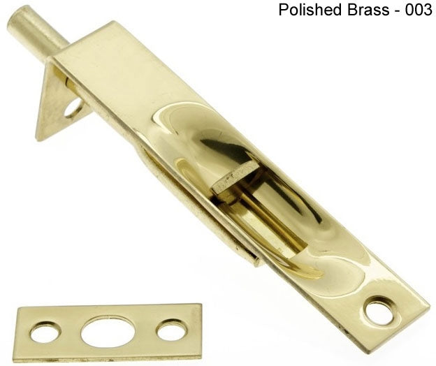 IDH Brass 11014-004: 4" Flush Bolt w/Square Ends -  Satin Brass