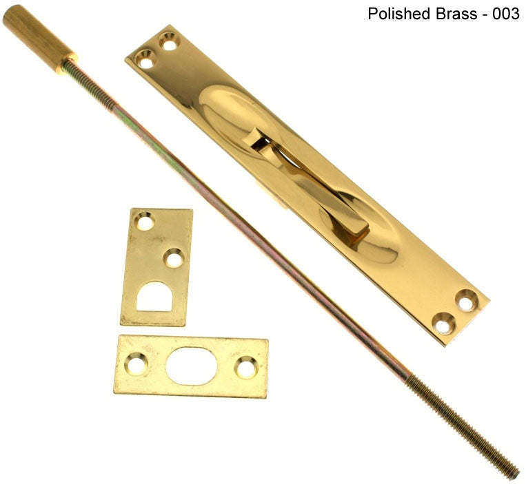 IDH Brass 11020-004: 6-3/4" Extension Flush Bolt w/12" Rod -  Satin Brass