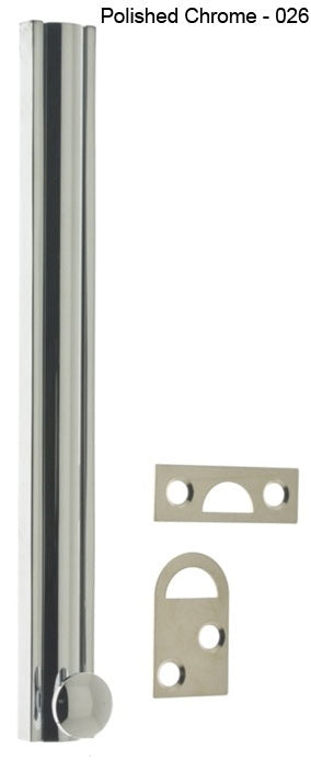 IDH Brass 11068-026: 10" Classic Surface Bolt - Polished Chrome