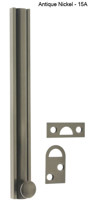 IDH Brass 11068-15A: 10" Classic Surface Bolt - Antique Nickel