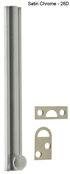 IDH Brass 11068-26D: 10" Classic Surface Bolt - Satin Chrome