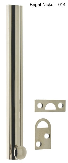 IDH Brass 11068-014: 10" Classic Surface Bolt - Bright Nickel