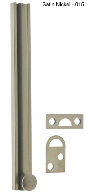 IDH Brass 11068-015: 10" Classic Surface Bolt - Satin Nickel