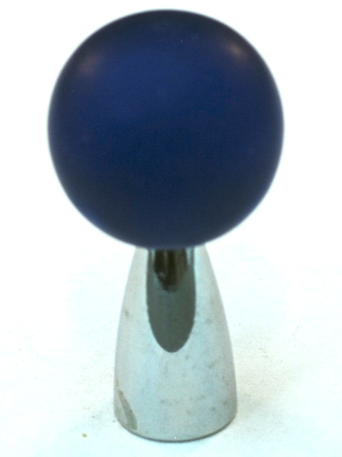 Cal Crystal 111-CM020: 22mm Athens Sphere Cabinet Knob - Matte Cobalt Blue