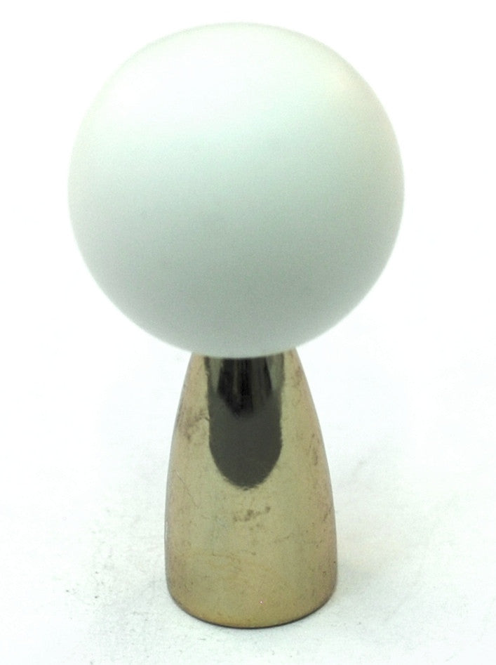 Cal Crystal 111-M100: 22mm Athens Sphere Cabinet Knob - Matte White