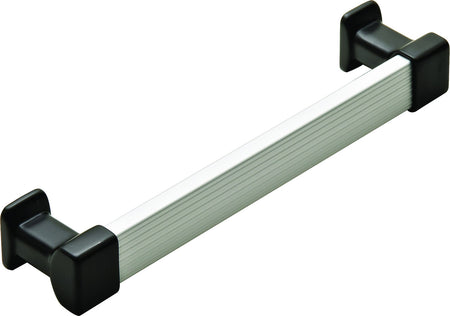 Hafele 111.95.063: 160mm cc TAG Omni Track Cabinet Pull - Matte Aluminum/Black