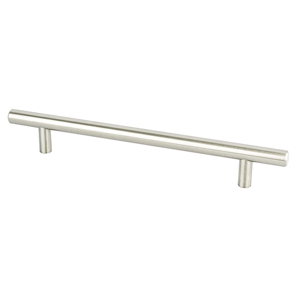 Berenson 1126-2BPN: 160mm cc Tempo Round Bar Cabinet Pull - Brushed Nickel