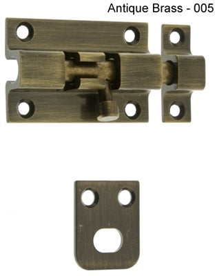IDH Brass 11285-005: 2" Security Barrel Bolt - Antique Brass