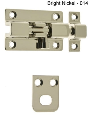 IDH Brass 11285-014: 2" Security Barrel Bolt - Bright Nickel