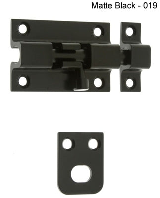 IDH Brass 11285-019: 2" Security Barrel Bolt - Matte Black