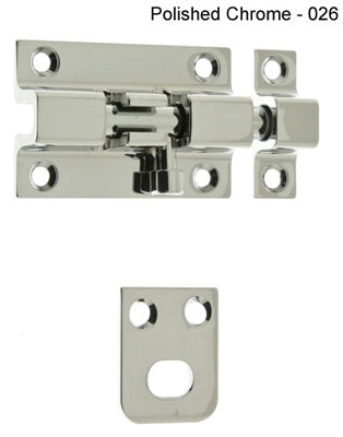 IDH Brass 11285-026: 2" Security Barrel Bolt - Polished Chrome