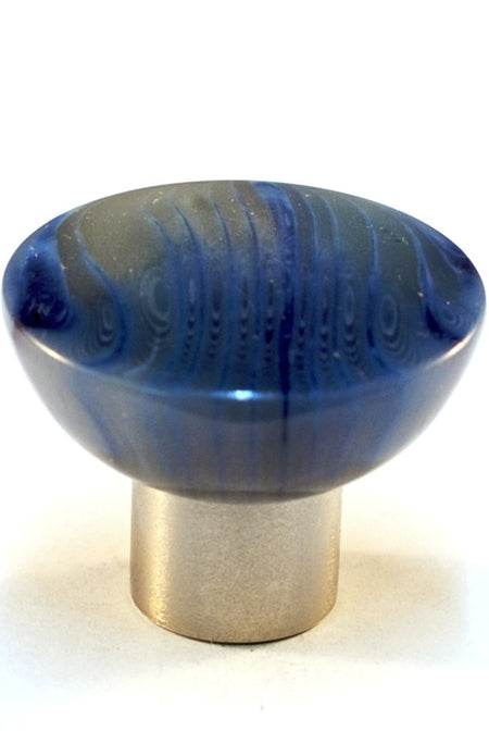 Cal Crystal 113-B24: 33mm Round Cabinet Knob - Gloss Blue