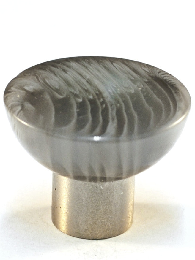 Cal Crystal 113-B31: 33mm Round Cabinet Knob - Gloss Grey