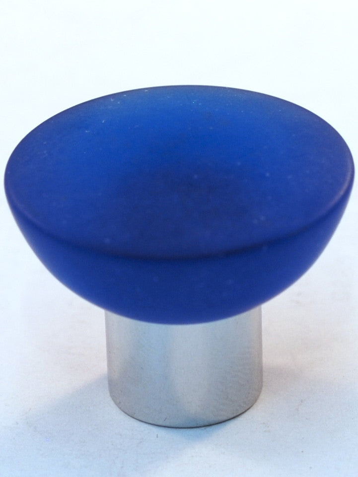 Cal Crystal 113-CM003: 33mm Athens Round Cabinet Knob - Matte Blue