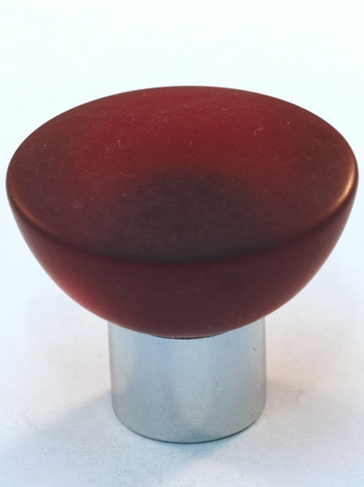 Cal Crystal 113-CM018: 33mm Athens Round Cabinet Knob - Matte Red