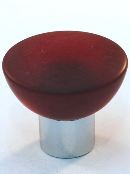 Cal Crystal 113-CM018: 33mm Athens Round Cabinet Knob - Matte Red