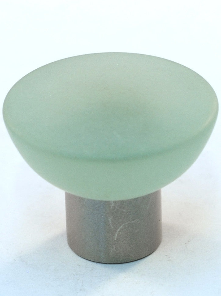 Cal Crystal 113-CM019: 33mm Athens Round Cabinet Knob - Matte Light Green