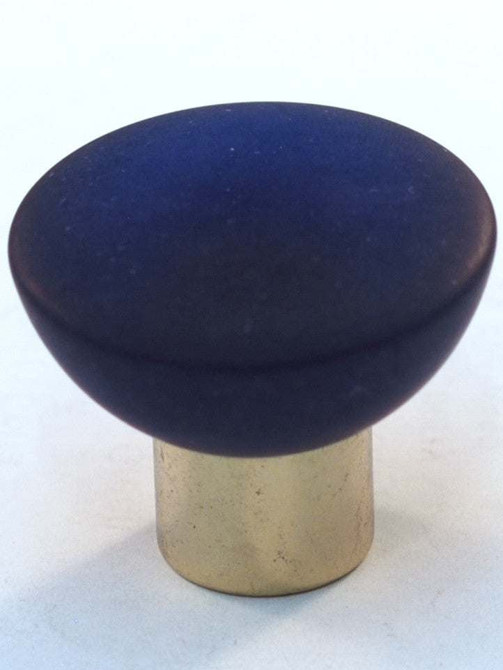 Cal Crystal 113-CM020: 33mm Athens Round Cabinet Knob - Matte Cobalt Blue