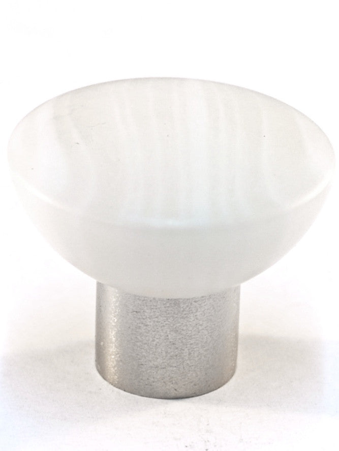 Cal Crystal 113-M1: 33mm Round Cabinet Knob - Matte White
