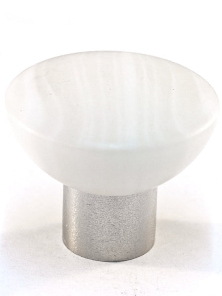 Cal Crystal 113-M1: 33mm Round Cabinet Knob - Matte White