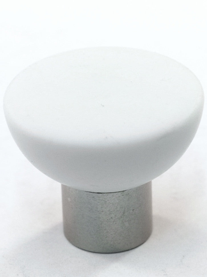 Cal Crystal 113-M100: 33mm Athens Round Cabinet Knob - Matte White