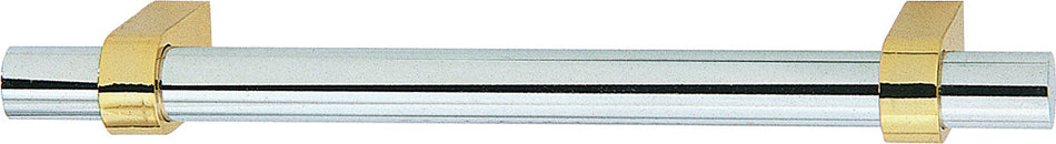 Hafele 117.44.200: 96mm cc Art Deco/Glam Bit Cabinet Pull - Polished Chrome/Gold