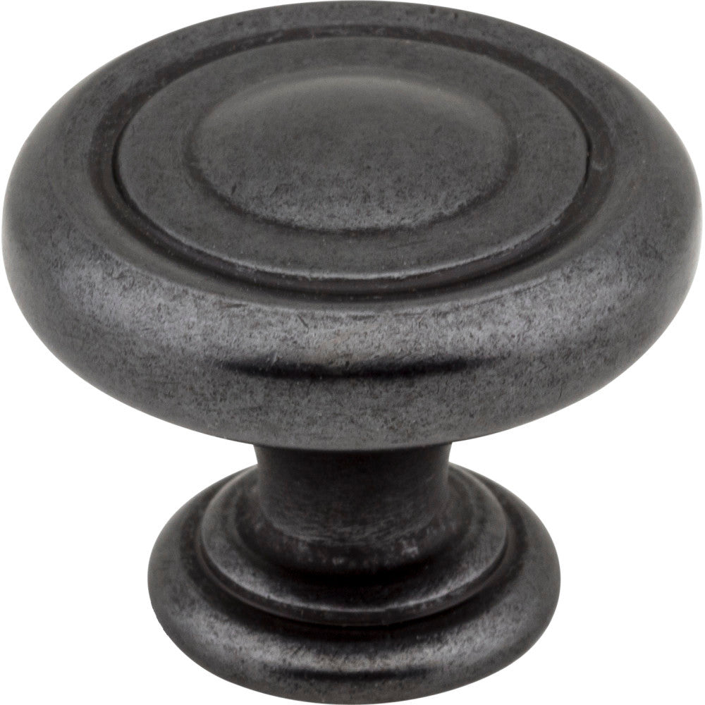 Jeffrey Alexander 117DACM: 1-1/4" Bremen 1 Round Cabinet Knob - Gun Metal