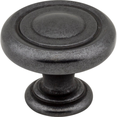 Jeffrey Alexander 117DACM: 1-1/4" Bremen 1 Round Cabinet Knob - Gun Metal