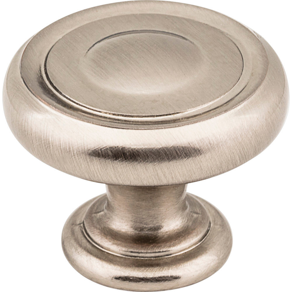 Jeffrey Alexander 117SN: 1-1/4" Bremen 1 Round Cabinet Knob - Satin Nickel