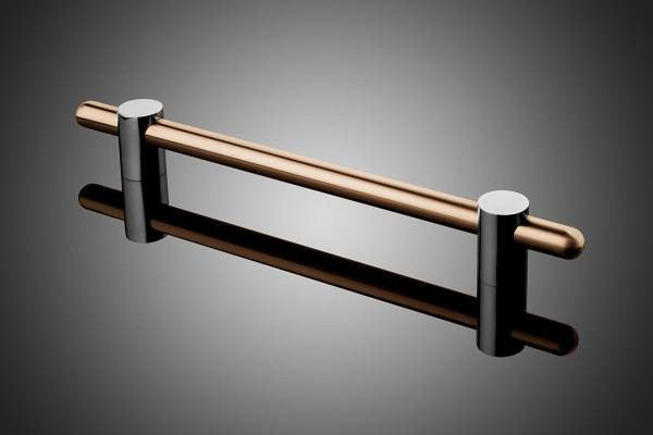 912007-001: 48-1/4" to 72" Compass Door Pull w/Straight Grip & Round Ends - Satin Stainless Steel